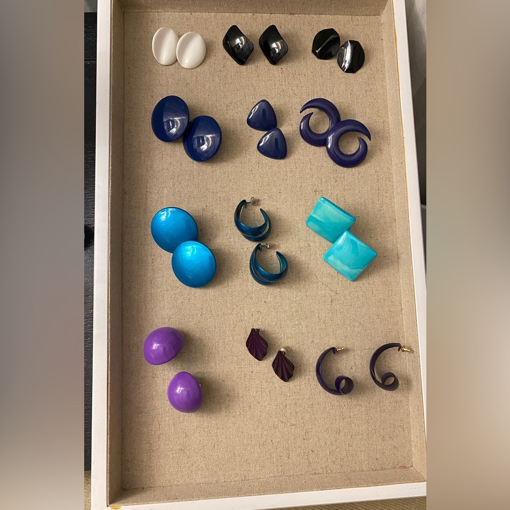 Vintage 80’s Earrings Lot Set Of 12
